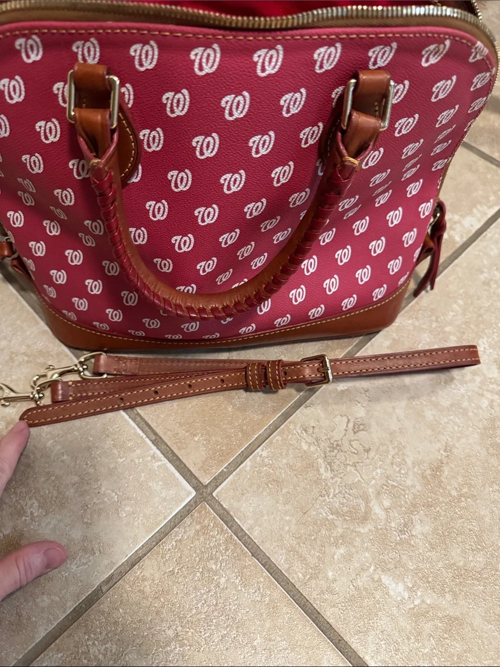 Dooney & Bourke Washington Nationals Signature Logo Dome Satchel